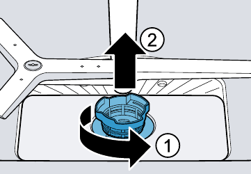Filters reinigen - Stap 1 - Draai het grove filter