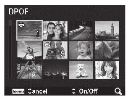 DPOF op afbeeldingen instellen