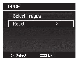 DPOF resetten