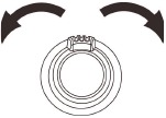 De zoomknop met de klok mee draaien