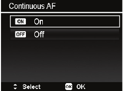 enable continuous AF