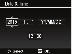 Menu Datum en tijd