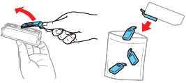 Doppen van inktcartridges verwijderen