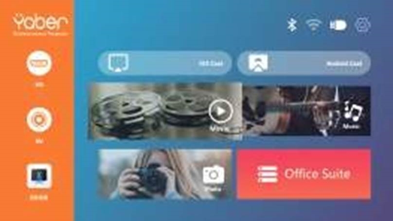 Startpagina van de projector