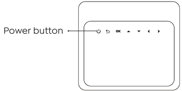 De projector in-/uitschakelen