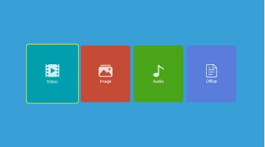 Optie selecteren: Alles/Video/Audio/Afbeelding