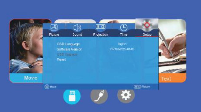 Afbeelding van het Setup Menu