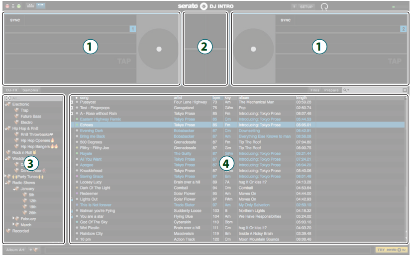 Basisbewerkingen in Serato DJ Intro