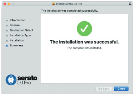 Serato installatie voltooid