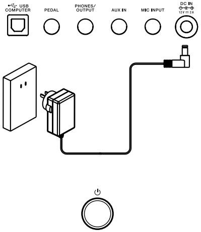 De stroomadapter aansluiten