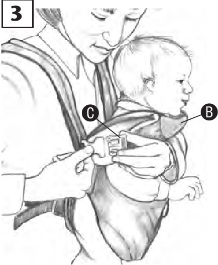 De baby in de drager plaatsen &ndash; Naar buiten gericht - Stap 3
