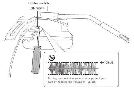De limiter schakelaar gebruiken