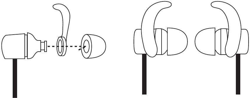 Oordopjes en in-ear ondersteuningen verwisselen
