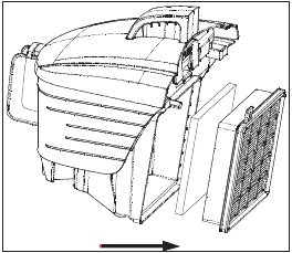 De HEPA-filter en de motorbeschermingsfilter verwijderen