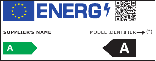 Energielabel met modelinformatie