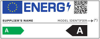 Energielabel met modelinformatie