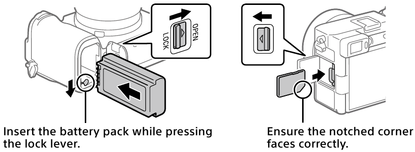 De batterij/geheugenkaart plaatsen