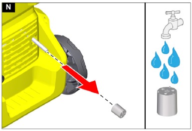 Reinig het reinigingsmiddelfilter