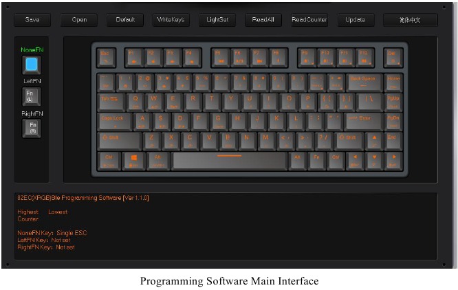 Hoofdinterface van de programmeersoftware