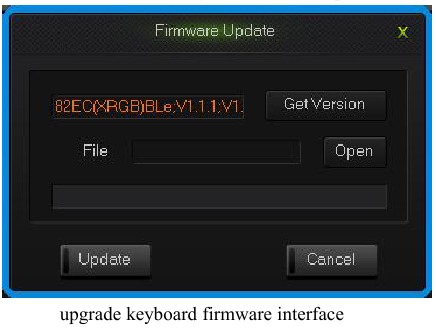 Interface voor het upgraden van de toetsenbordfirmware