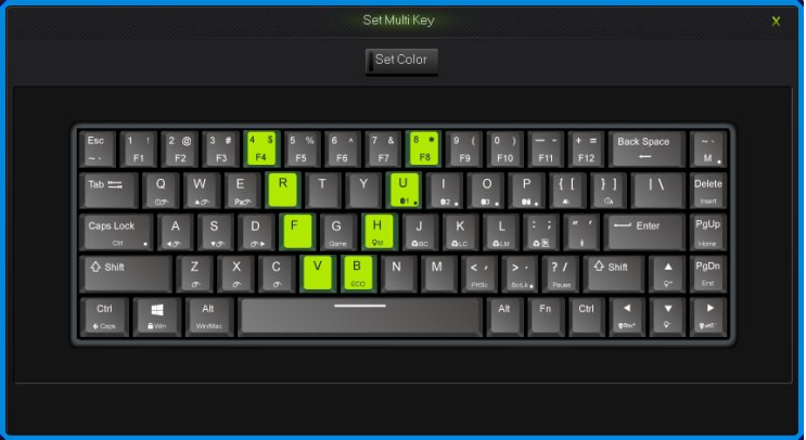 Interface voor Multi-toets instellen