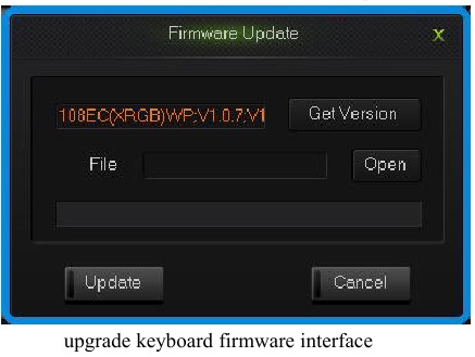 Interface voor het upgraden van de toetsenbordfirmware