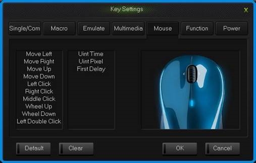 Apparaatconfiguratie - Interface voor muisinstellingen