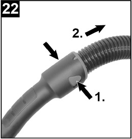 Handvat en zuigbuis loskoppelen