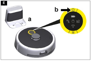 De reinigingsrobot inschakelen