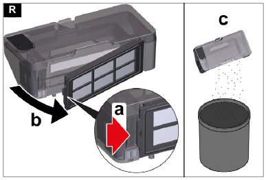 Het filter reinigen - Stap 1 - Het filter verwijderen