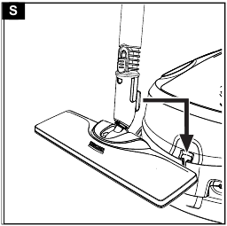 Illustratie van de vloersproeier in de parkeerbeugel