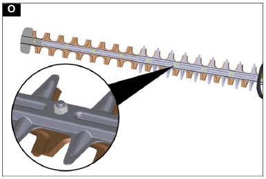 De schroefverbinding van het mes controleren