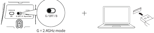 2.4GHz-modus - Stap 1