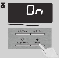 Druk op Start en Timer/Klok