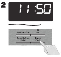 Druk op Timer/Klok om te voltooien