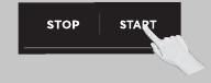 Afbeelding van het display met de knop Start