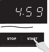 Druk op de startknop om te beginnen met koken