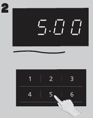 Afbeelding van het paneel voor het instellen van de timer met de numerieke toetsen