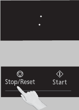 Stop/Resetknop om te bevestigen