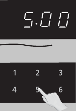 Het scherm toont 00:00