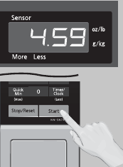 Magnetron display tijdens het koken