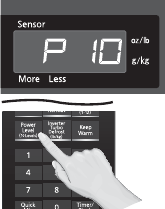 Magnetron display met de tekst 'P10'