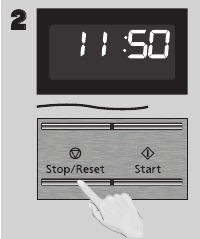 Druk drie keer op Stop/Reset