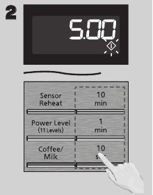 Stel de gewenste tijd in met de Time Buttons