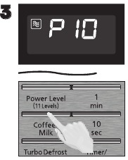 Druk op Power Level totdat het gewenste vermogensniveau verschijnt