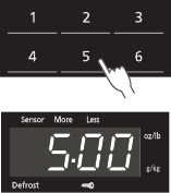 Stel de gewenste hoeveelheid sta-tijd in met behulp van de Number pads