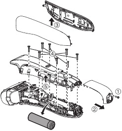 Afbeelding van het verwijderen van de batterij