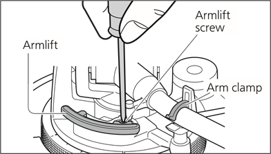 Armlifthoogte aanpassing - Stap 2