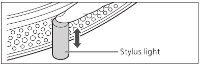 Platen afspelen - De stylus verlichten