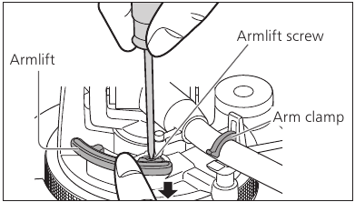 Armlifthoogte afstellen - Stap 2